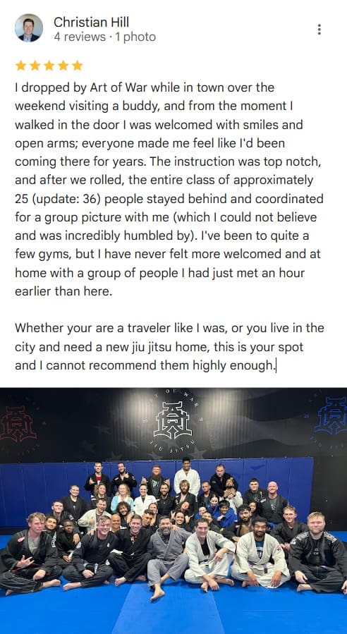 Adult Brazilian Jiu-Jitsu Classes | Art of War Jiu Jitsu